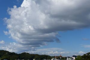 雲が並んで伸びています