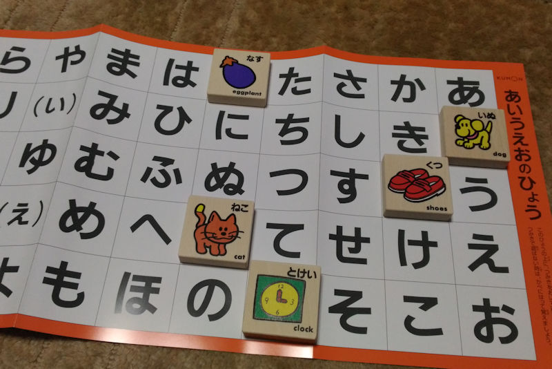 付属の表に合わせつみきを乗せる