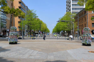 日本大通りに面した横浜公園入口