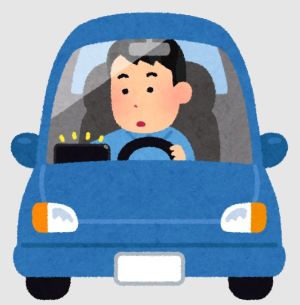 映像が出るとわき見運転