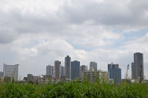 大きなマンションが立ち並ぶ武蔵小杉