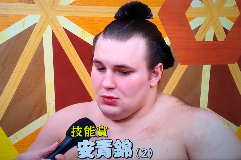 技能賞は新三役で小結の安青錦